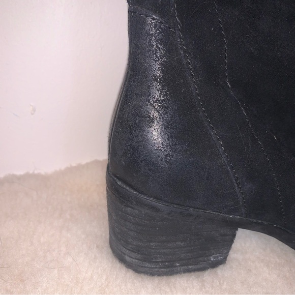 Born Leather Suede Tall Black Heeled Boots 6.5 - Picture 6 of 9